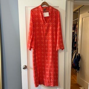 Tory Burch v neck long sleeve maxi dress kaftan